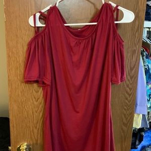 Criss cross cold shoulder short sleeve shirt